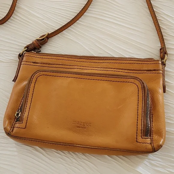 Margot Tan Leather Crossbody Bag - Picture 9 of 14